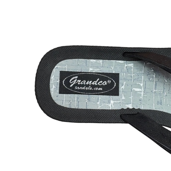 NEW, Grandco, Jeweled Wedge Sandals, Size 9, Black - Picture 7 of 9